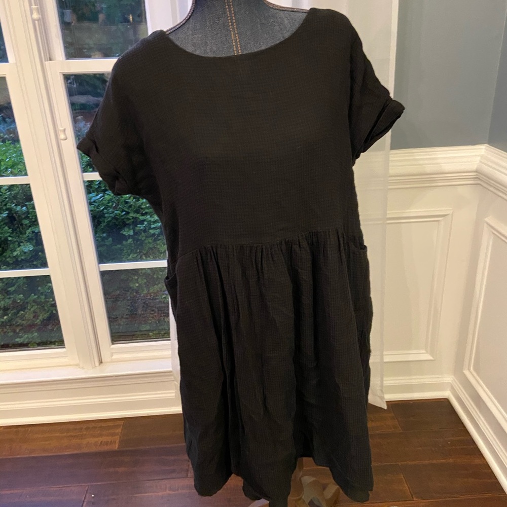 Mod Ref Sz S Oversized Black Baby Doll Dress